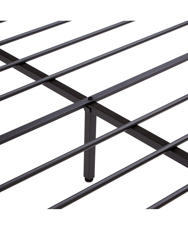 Metal Platform Bed Frame with Headboard, Usb, Led, Storage