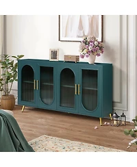 Simplie Fun 65+ Inch Wood Tv Stand with Storage Cabinet & Shelves