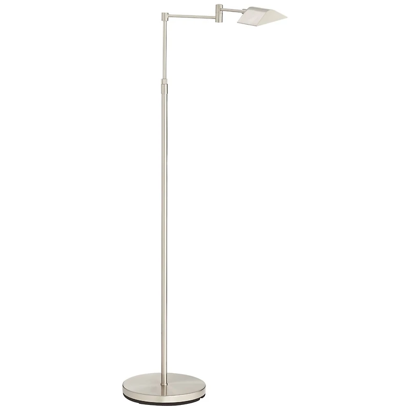 360 Lighting Zema Traditional Pharmacy Floor Lamp 49 1/2" Tall Brushed Nickel Led Adjustable Swing Arm for Living Room Reading Bedroom Offic