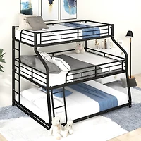 Streamdale Triple Bunk Bed with Ladder and Guardrails