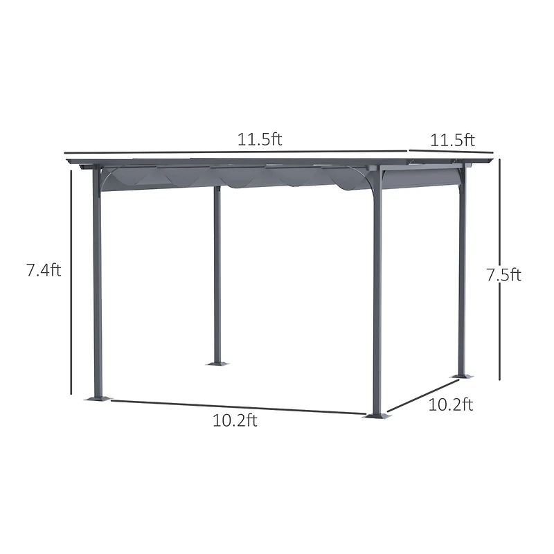Retractable Canopy Patio Pergola for Decks, Patios, and Gardens