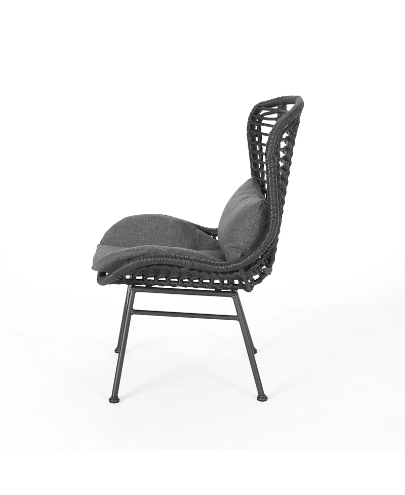 Streamdale Modern Rattan Accent Chair with Water-Resistant Cushions