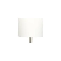 Possini Euro Design Mid Century Modern Floor Lamp 62" Tall Brushed Steel Droplet Cotton Cylinder Shade for Living Room Bedroom Office
