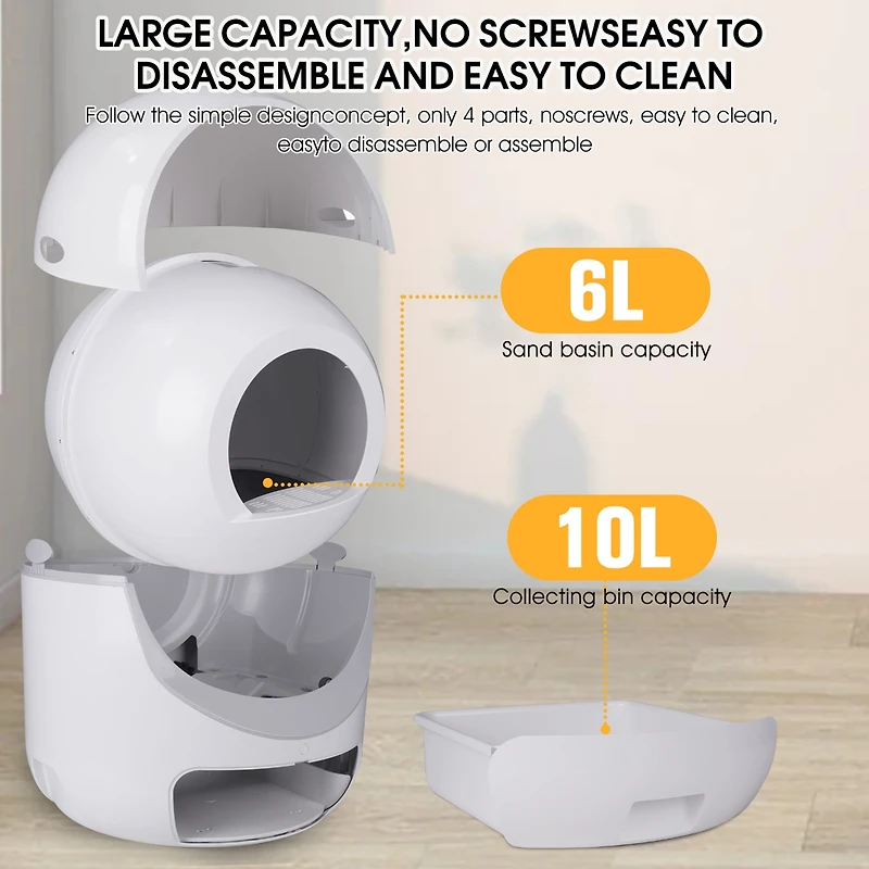Streamdale Smart Pet Cat Litter Box with Odor Control & App