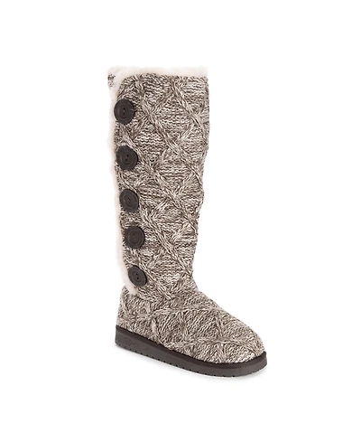 Muk Luks Women's Malena Boots, Stone Lattice, 6