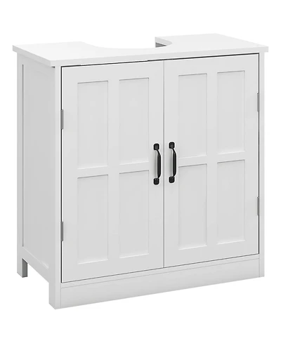 Kleankin Bathroom Sink Cabinet, Pedestal Sink Cabinet with Adjustable Shelf, White