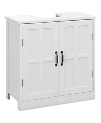 Kleankin Bathroom Sink Cabinet, Pedestal Sink Cabinet with Adjustable Shelf, White