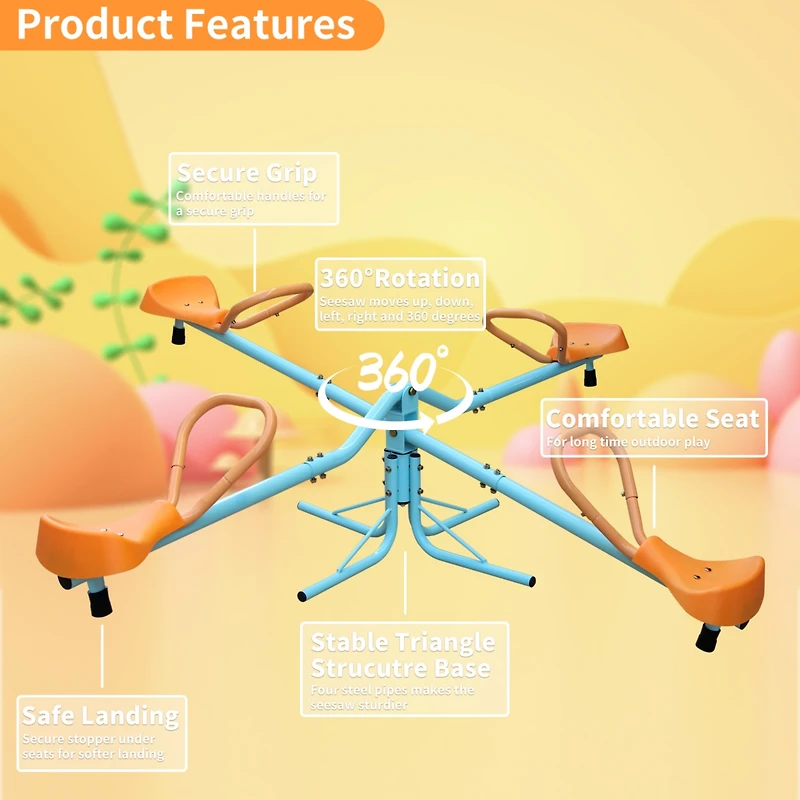 Streamdale Kids Outdoor Spinning Seesaw and Swivel Teeter Totter
