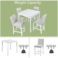 Streamdale Furniture Elegant Wooden Counter Height Dining Set with Upholstered Chairs