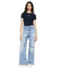 Tommy Jeans Women's Badge Logo Ribbed T-Shirt