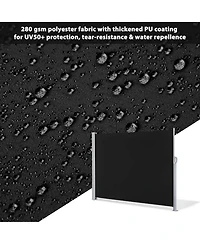 120x63 In Retractable Side Awning Outdoor Water Repellent Screen Privacy Divider