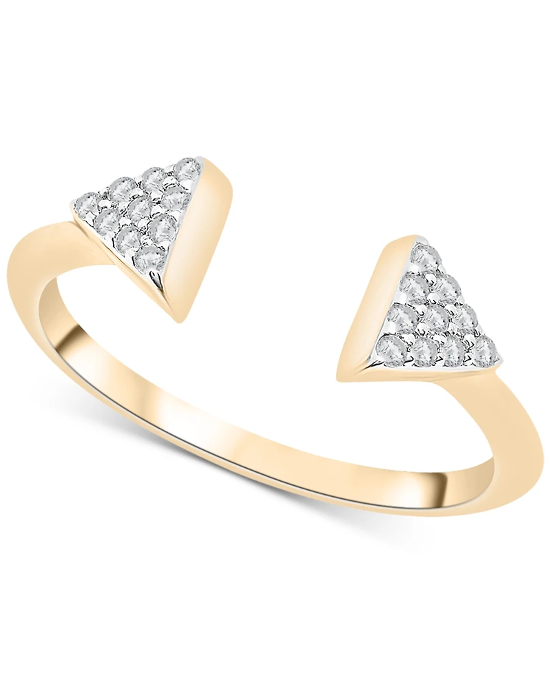 Diamond Triangle Cluster Cuff Ring (1/6 ct. t.w.) 10k Gold or White Gold, Created for Macy's
