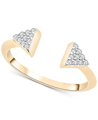 Diamond Triangle Cluster Cuff Ring (1/6 ct. t.w.) 10k Gold or White Gold, Created for Macy's