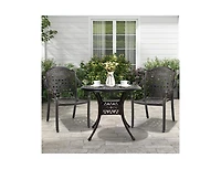 Slickblue Set of 2 Cast Aluminum Patio Chairs with Armrests