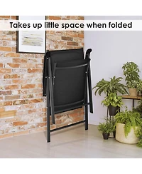 Slickblue Set of 2 Outdoor Patio Folding Chair with Ergonomic Armrests