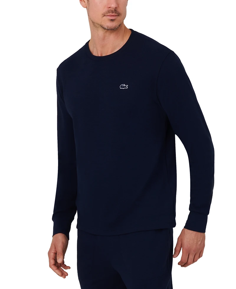 Lacoste Men's Waffle-Knit Thermal Sleep Shirt