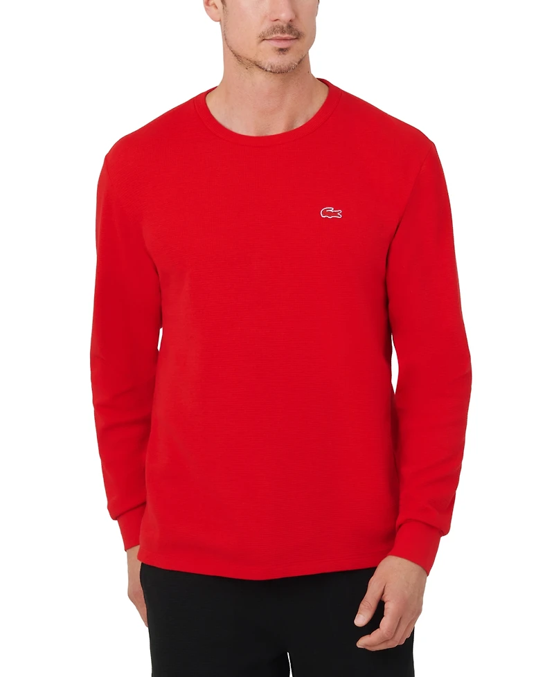 Lacoste Men's Waffle-Knit Thermal Sleep Shirt