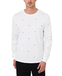 Lacoste Men's All Over Croc Print Long-Sleeve Thermal Sleep Shirt