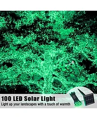 Solar String Lights 36 Ft Waterproof Green Solar Xmas Lights Outdoor Tree Yard