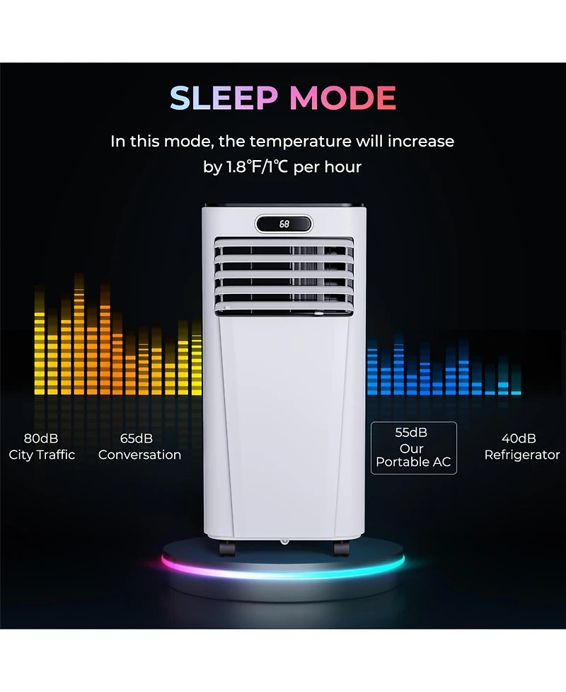 10000 Btu 4-in-1 Portable Air Conditioner with Dehumidifier and Fan Mode