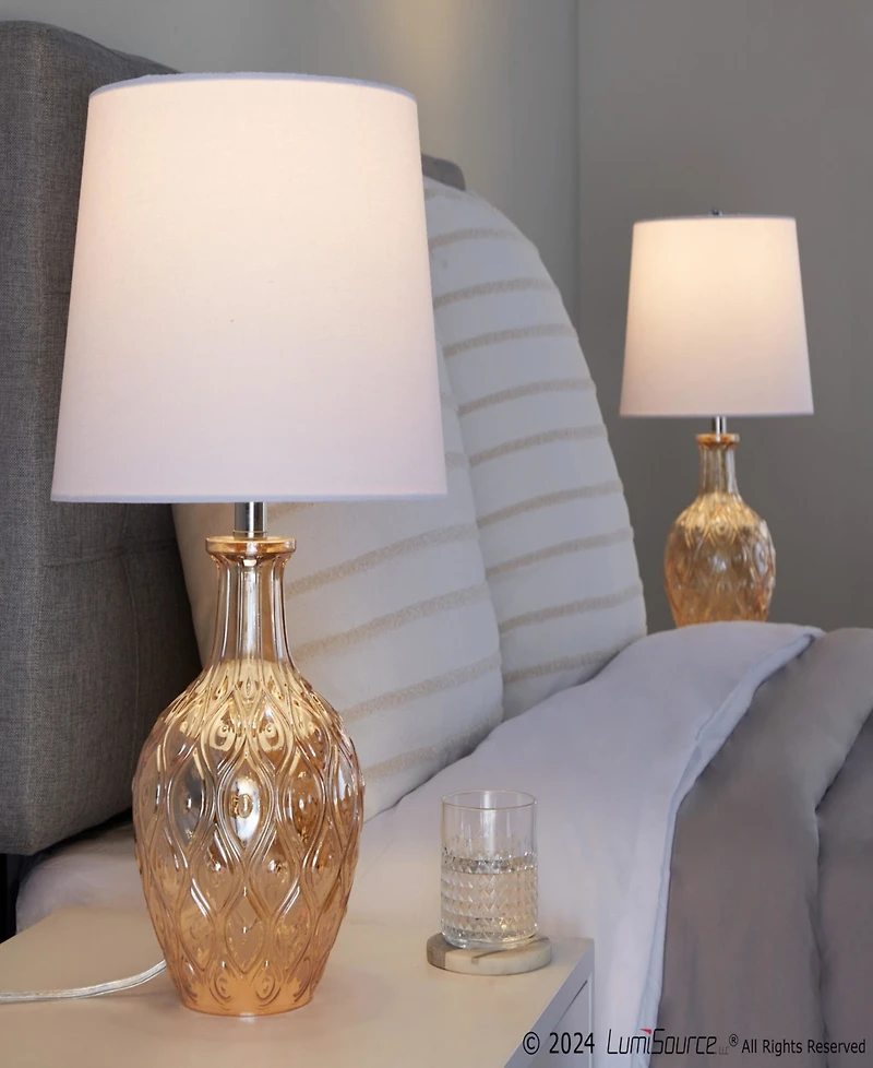 Lumisource Gloria Round 20" Contemporary Glass Accent - Set of 2 Lamp