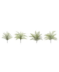Versatile Assorted Fern Foliage Set (Pack of 12)-Ideal for Creating Lush Garden Settings Indoors and Outdoors