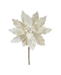 Slickblue Velvet PoinSetta Stem With Bead Accents (Set of 6)