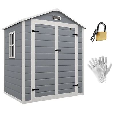 Outsunny Outdoor Storage Shed 6' x 4.5' w/ Lockable Doors & Window,