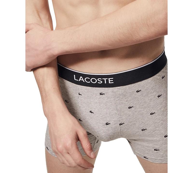 Lacoste Men's 3-Pack Regular-Fit Stretch Mini-Croc Boxer Briefs