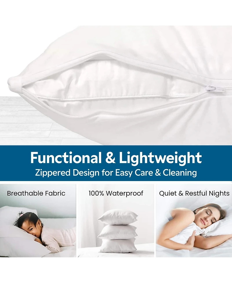 Guardmax Waterproof Zippered Pillow Protector - Queen Size