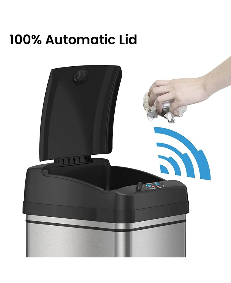 iTouchless Stainless Steel Sensor Trash Can with AbsorbX Odor Filter 13 Gallon Silver