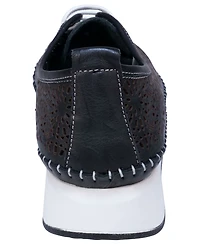 Cools 21 Women's Sarto Perforated Leather Lace Up Platform Sneakers