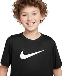 Nike Big Kids' Legend Swoosh-Logo Crewneck Dri-fit T-Shirt