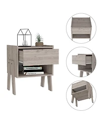 Fm Furniture Hyacinth Nightstand, One Drawer, Open Shelf