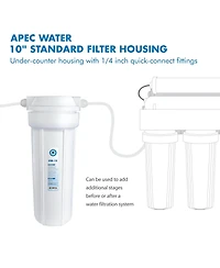 Apec Water Systems Apec 10" White Standard Filter Housing with 1/4" John Guest Fittings