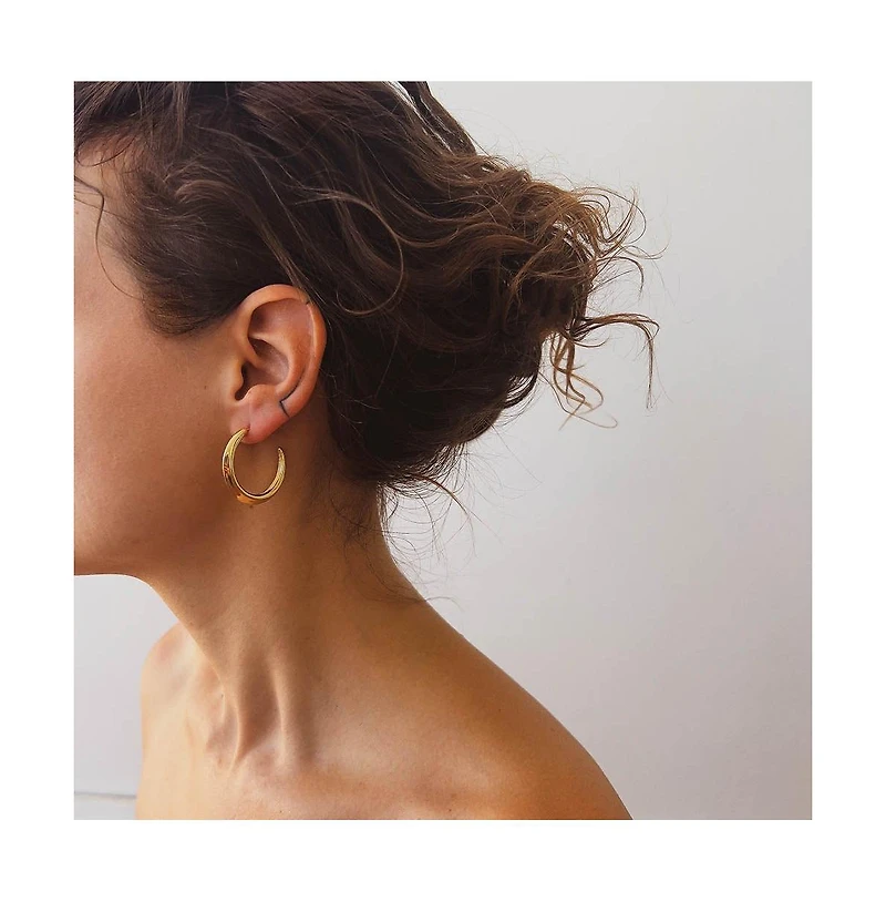 Astor & Orion Crescent Hoops Gold Medium