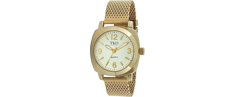 Tko Women's Gold Milano Boyfriend Watch with Gold-Tone Mesh Bracelet
