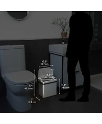 iTouchless Stainless Steel Bathroom Sensor Trash Can with AbsorbX Odor Filter and Lemon Fragrance 2.5 Gallon