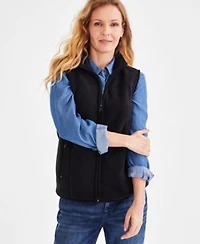 Style Co Womens Zip Front Polar Fleece Vest Pp 4x Created For Macys