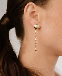 Ettika Polished Pebble Linear Crystal Chain Drop Earrings