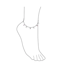 Bling Jewelry Multi Heart Crystal Pink Anklet Dangle Charms Anklet Ankle Bracelet Sterling Silver Adjustable 9 To 10 Inch With Extender