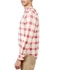 Brooklyn Brigade Men's Nash Moisture-Wicking Check Button-Down Mandarin Shirt