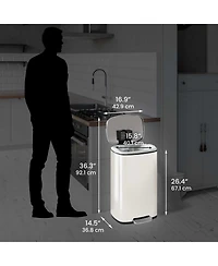 iTouchless SoftStep Stainless Steel Step Trash Can with AbsorbX Odor Filter and Removable Inner Bucket 13.2 Gallon