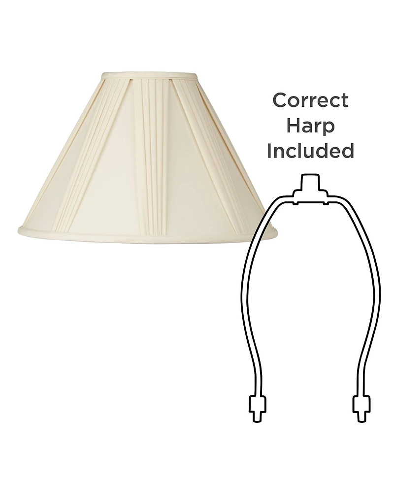 Springcrest Collection Set of 2 Lamp Shades Ivory French Drape Large 6" Top x 17" Bottom x 12" High Spider Harp and Finial Fitting