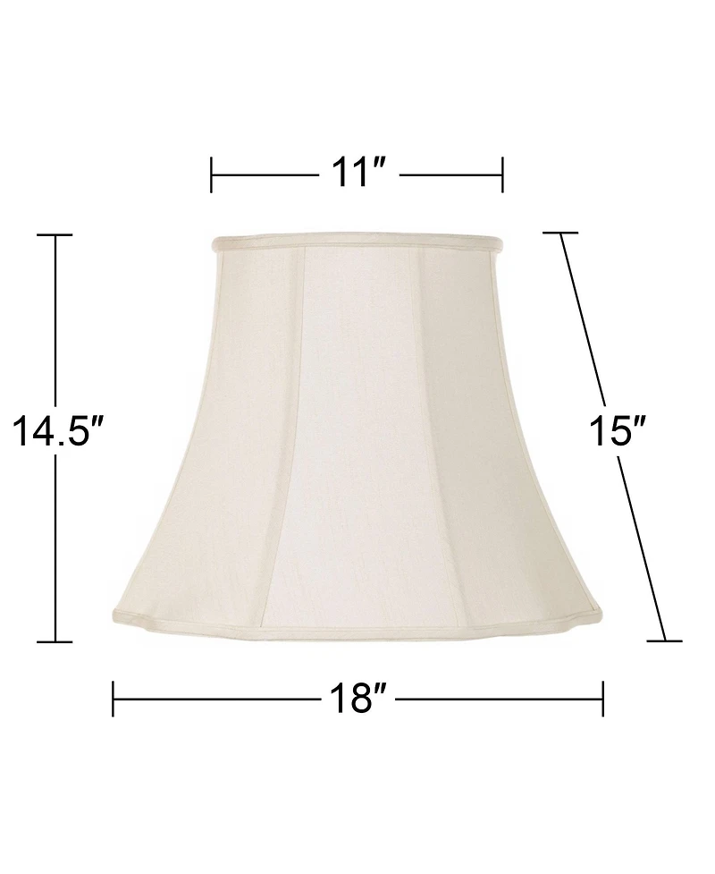 Imperial Shade Set of 2 Lamp Shades Cream Large 11" Top x 18" Bottom x 15" High Spider with Replacement Harp and Finial Fitting