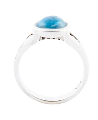Barse Astro Genuine Blue Apatite Teardrop Sterling Silver Ring