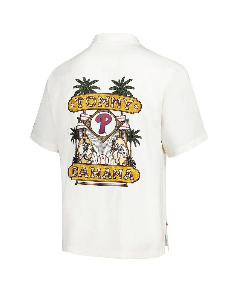 Tommy Bahama Men's White Philadelphia Phillies Pitcher's Paradiso Button-Up Camp Shirt