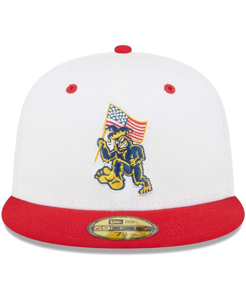 New Era Men's White Eugene Emeralds Theme Nights Pranksters 59FIFTY Fitted Hat