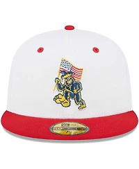 New Era Men's White Eugene Emeralds Theme Nights Pranksters 59FIFTY Fitted Hat