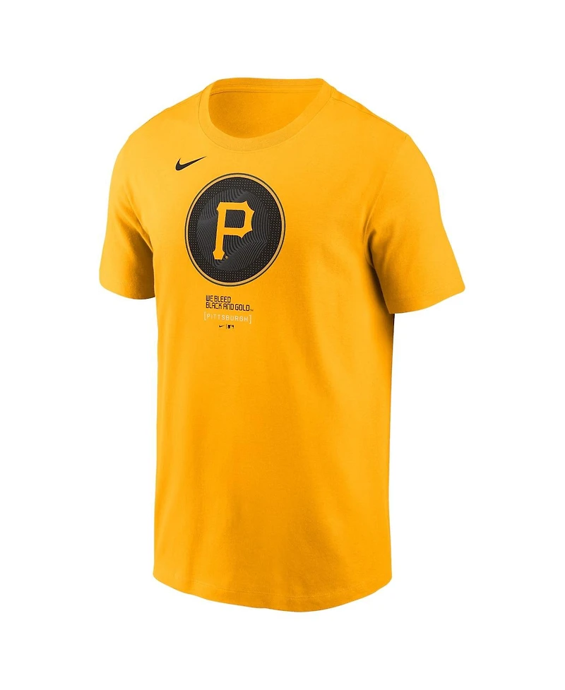 Nike Men's Gold Pittsburgh Pirates City Connect Large Logo T-Shirt
